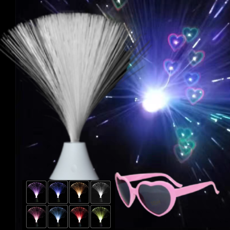 Fiber Heart Glass Lamp