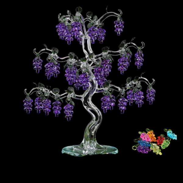 Crystal Glass Grape Tree Feng Shui Decor