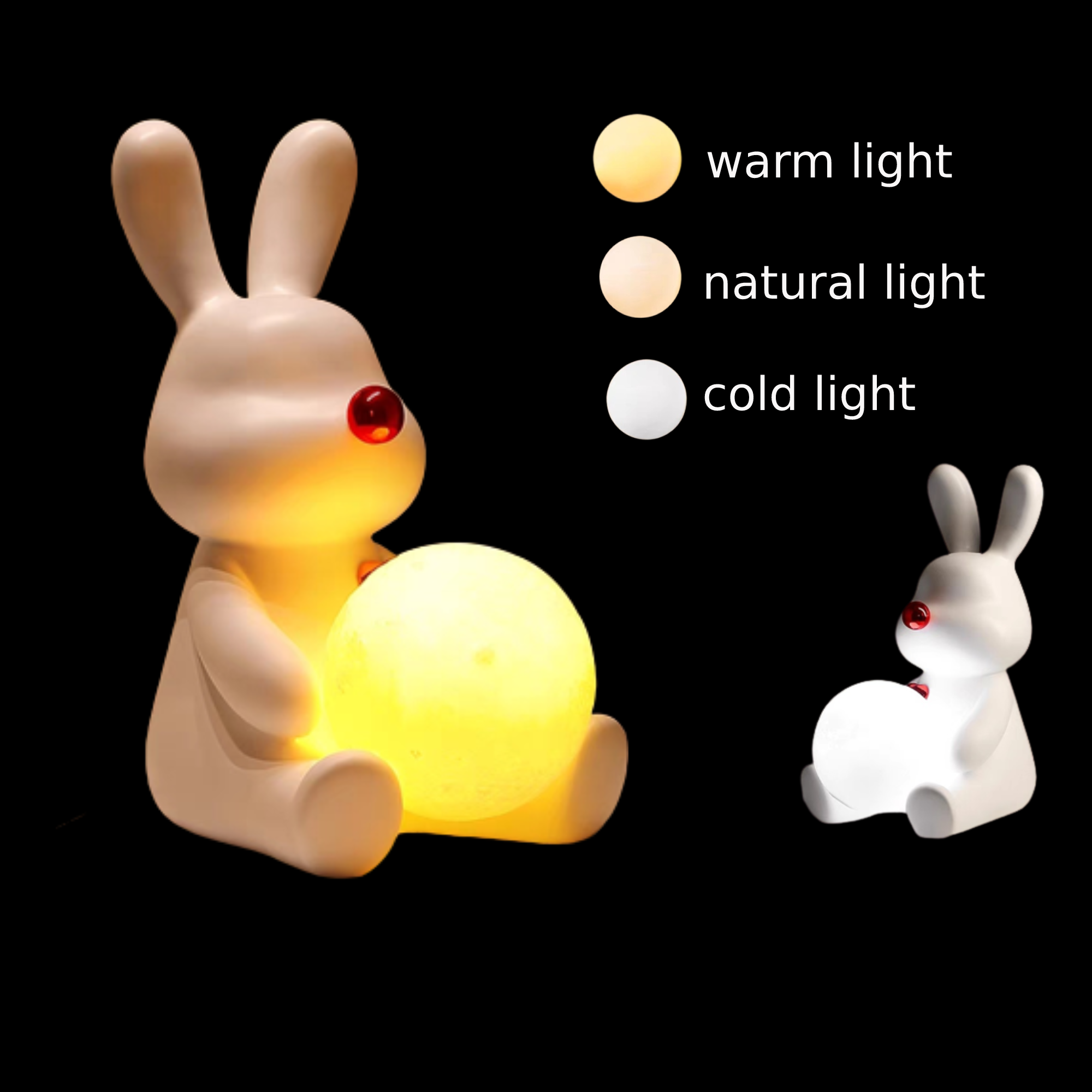 Bunny Rabbit Glowing Moon Lamp A Charming Night Light