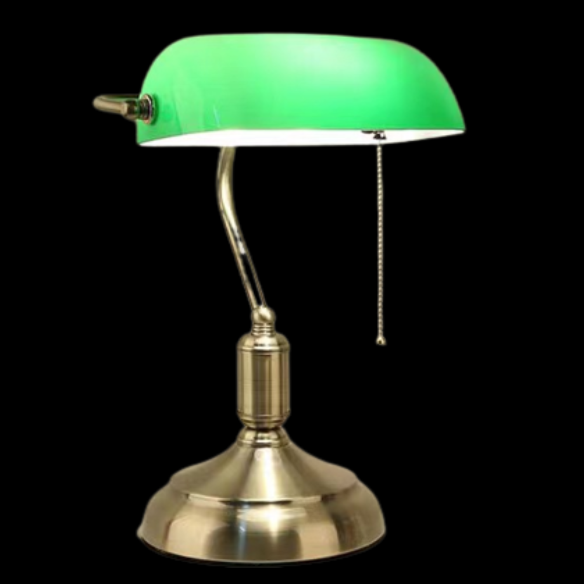 Antique Table Lamp Brass Base and Pull Switch