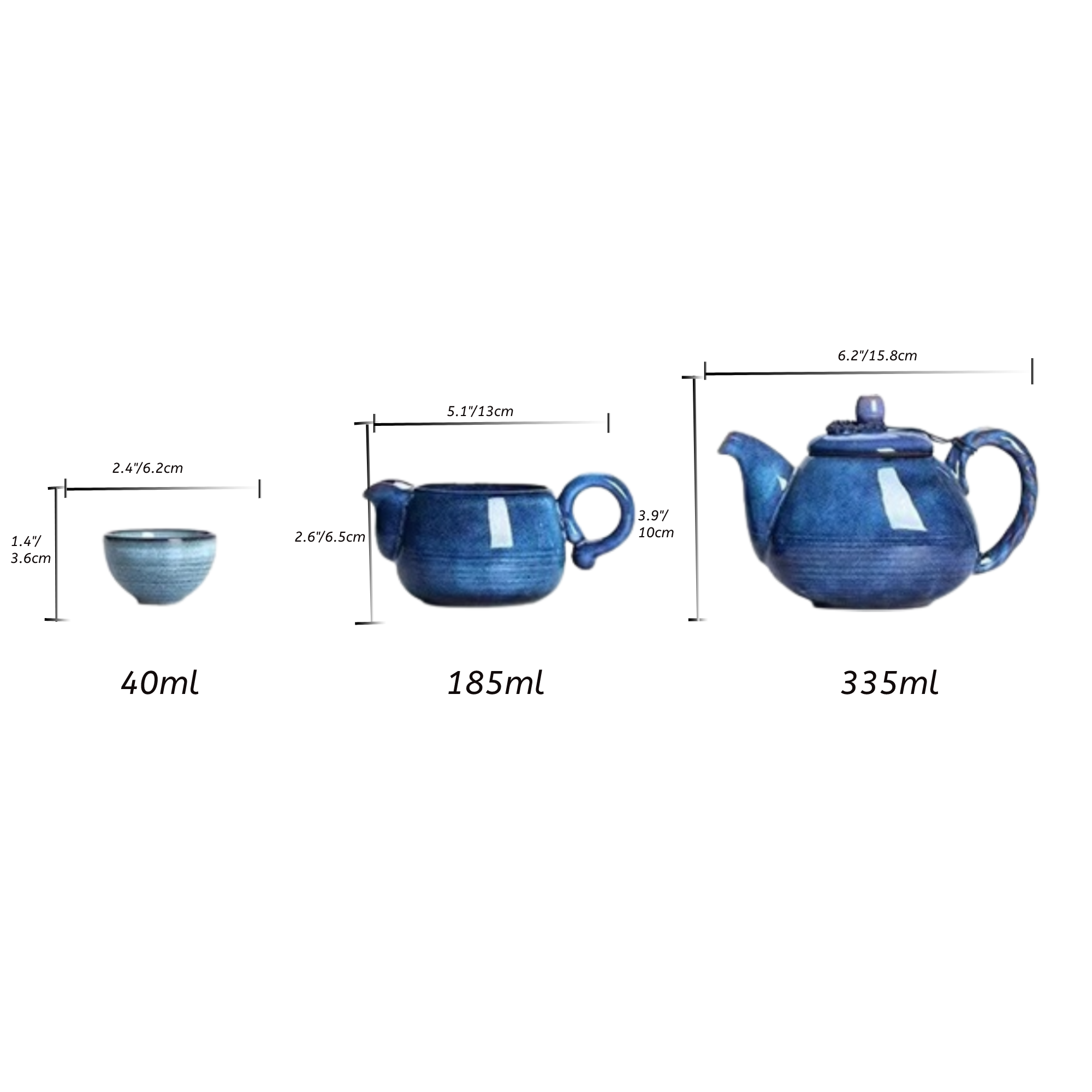Vintage Style Blue Tea Set Homey Décor